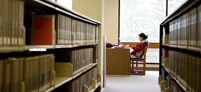 Student in Library